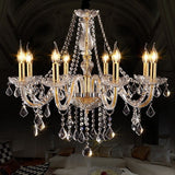 6-10-Lights Amber Glass Crystal Candle-style Chandelier Up-light Electroplated 110-240V E12-E14 - heparts