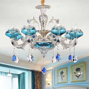 6-10-Lights Heart of the Sea Glass Crystal Candle-style Chandelier Up-light Electroplated 110-240V E12-E14 - heparts