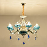 6-10-Lights Heart of the Sea Glass Crystal Candle-style Chandelier Up-light Electroplated 110-240V E12-E14 - heparts