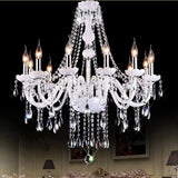 6-10-Lights White Glass Crystal Candle-style Chandelier Up-light Electroplated 110-240V E12-E14 - heparts