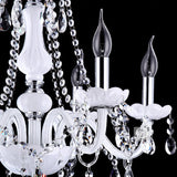 6-10-Lights White Glass Crystal Candle-style Chandelier Up-light Electroplated 110-240V E12-E14 - heparts
