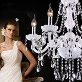 6-10-Lights White Glass Crystal Candle-style Chandelier Up-light Electroplated 110-240V E12-E14 - heparts