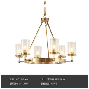 6-10lights Solid Brass Pendant Lighting Glass E26E27