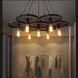 6-12 Iron Rings Cluster Chandelier Down-light American Neoclassic Pendant lights