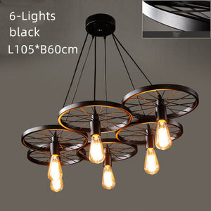 6-12 Iron Rings Cluster Chandelier Down-light American Neoclassic Pendant lights