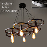 6-12 Iron Rings Cluster Chandelier Down-light American Neoclassic Pendant lights