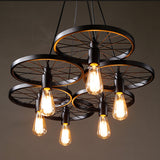 6-12 Iron Rings Cluster Chandelier Down-light American Neoclassic Pendant lights