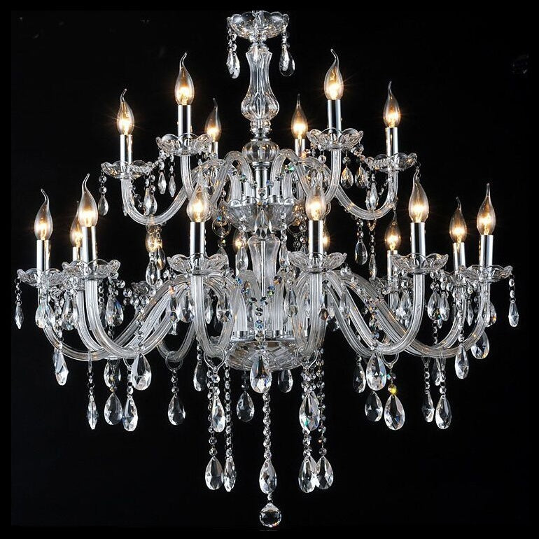 人気ランキング Clear 6-18-Lights Glass Up Chandelier Candle-style Crystal レオタード