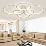 6-Head LED Integrated Modern Style Simplicity Acrylic Ceiling Lamp Flush Mount Light Fixture - heparts