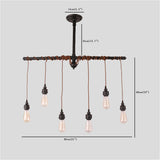 6-Lights Rustic Industrial Black Metal Hanging Pendant Light E26/E27 - heparts