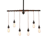 6-Lights Rustic Industrial Black Metal Hanging Pendant Light E26/E27 - heparts