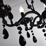 6/8-Lights Black Glass Crystal Candle-style Chandelier Up-light Electroplated 110-240V E12-E14 - heparts