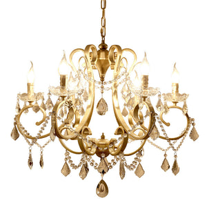 6/8-Lights Crystal Pendant Light Chandelier Candle Light Living Bed Dining Room E12/E14