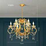 6/8-Lights Crystal Pendant Light Chandelier Candle Light Living Bed Dining Room E12/E14