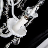 8-Lights White Glass Crystal Candle-style Chandelier Up-light Electroplated 110-240V E12-E14 - heparts