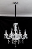 8-Lights White Glass Crystal Candle-style Chandelier Up-light Electroplated 110-240V E12-E14 - heparts