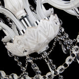 8-Lights White Glass Crystal Candle-style Chandelier Up-light Electroplated 110-240V E12-E14 - heparts