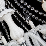 8-Lights White Glass Crystal Candle-style Chandelier Up-light Electroplated 110-240V E12-E14 - heparts
