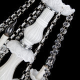 8-Lights White Glass Crystal Candle-style Chandelier Up-light Electroplated 110-240V E12-E14 - heparts
