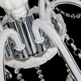 8-Lights White Glass Crystal Candle-style Chandelier Up-light Electroplated 110-240V E12-E14 - heparts