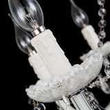 8-Lights White Glass Crystal Candle-style Chandelier Up-light Electroplated 110-240V E12-E14 - heparts