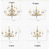 Luxurious Pure Brass Classic Candle-style Crystal Chandelier Uplight E12/E14 6/8/10/15 Lights - heparts