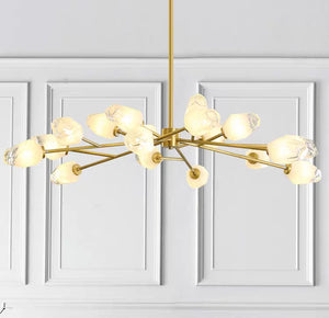 6/9/12/15/18 Lights Pure Copper Crystal Lights Novelty Sputnik Chandelier Ambient Light Glass Creative Bulb Included G9