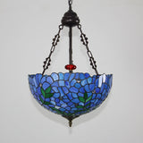 16Inch Violet Tiffany Stained Glass Art Chandelier Rural Classical E26/E27