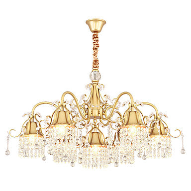 7-Light Novelty Gold Crystal Chandelier Downlight Painted Finishes Metal Creative E12E14 - heparts