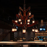 Vintage Wooden Chandelier Loft Industrial Style American Nostalgic Creative Personalized Restaurant Bar Coffee Shop Lamps