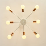 8-lights Vintage Metal Semi Flush Mount Ceiling Light E26/E27 LED