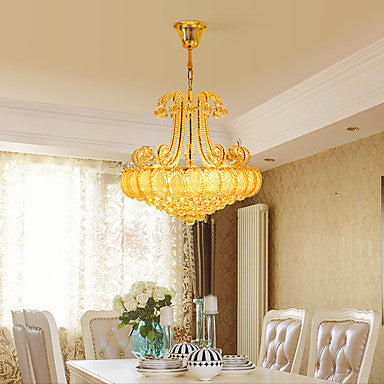 8-Light Gold/Silver Crystal Chandelier Vintage Ambient Light Electroplated Metal E12/E14 - heparts