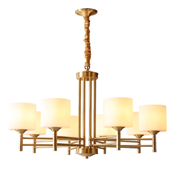 8-Lights Solid Brass Lights Chandelier Ambient Light Mini Style E26/E27 - heparts