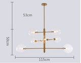 8-Lights Sputnik Pendant Light Chandelier Cluster Ambient Light Electroplated Metal Glass 110-240V Bulb Included - heparts