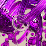 8-Lights Violet Glass Crystal Candle-style Chandelier Up-light Electroplated 110-240V E12-E14 - heparts