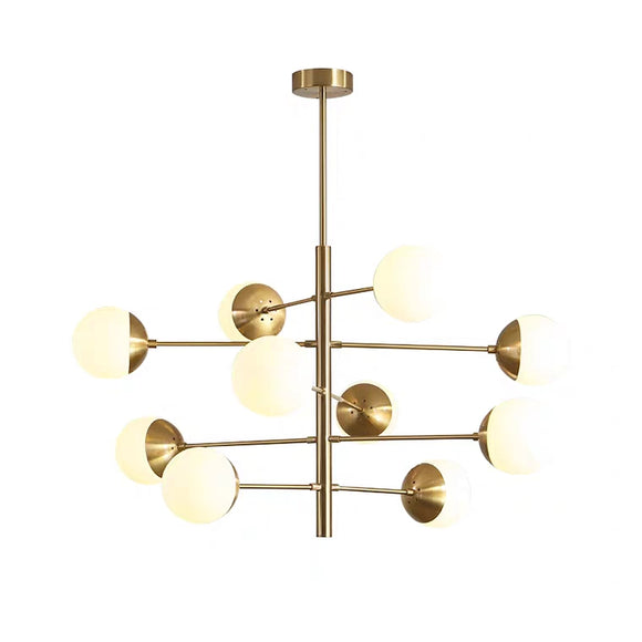 6/8/10 Lights Pure Brass Novelty Sputnik Ball Chandelier Ambient Light Glass Creative E26/E27