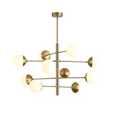 6/8/10 Lights Pure Brass Novelty Sputnik Ball Chandelier Ambient Light Glass Creative E26/E27