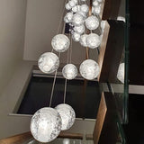 Spiral Staircase Lighting  Modern Pendant Light DC12V G4 Led Bulbs Included Crystal Suspension Lighting Stairs Dining Room Loft Light Lamp