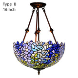 16 Inch Vintage Tiffany Stained Glass Vintage Pendant Light Art Chandelier Uplights