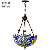 16 Inch Vintage Tiffany Stained Glass Vintage Pendant Light Art Chandelier Uplights