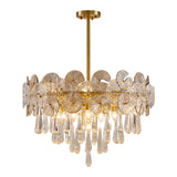 D60cm-D80cm Chandelier Gold Crystal Flush Mount Lights Modern Metal Electroplated 110-240V