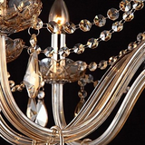 8Light Candle-style Chandelier Uplight Glass Crystal E12 - heparts
