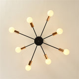 8-lights Vintage Metal Semi Flush Mount Ceiling Light E26/E27 LED