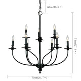 9-Lights Candle Retro Iron Multi-Head Chandelier Pendant Lights E12/E14 - heparts