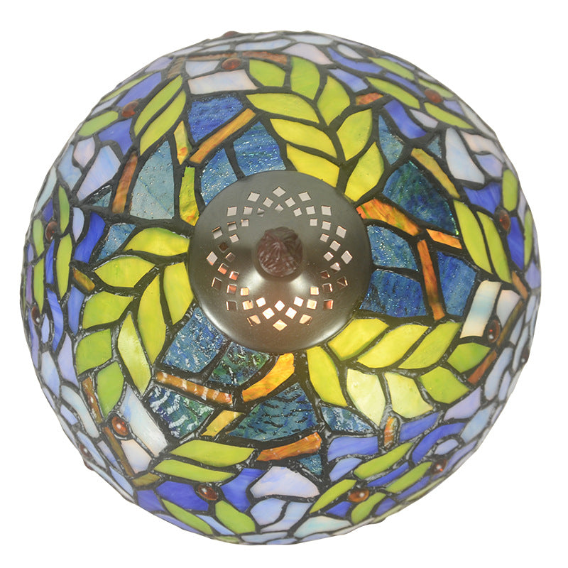 Wisteria 12 Inch Tiffany Lamp Classical Table Lamp Stained Glass Brown Zinc Alloy Base
