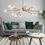 9/12/15/18 Solid Brass Crystal Lights Novelty Sputnik Chandelier Ambient Light Glass Creative Bulb Included G9 - heparts