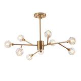 9/12/15/18 Solid Brass Crystal Lights Novelty Sputnik Chandelier Ambient Light Glass Creative Bulb Included G9 - heparts