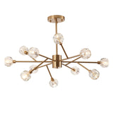 9/12/15/18 Solid Brass Crystal Lights Novelty Sputnik Chandelier Ambient Light Glass Creative Bulb Included G9 - heparts