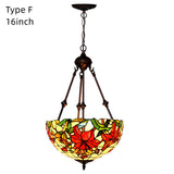 16 Inch Vintage Tiffany Stained Glass Vintage Pendant Light Art Chandelier Uplights