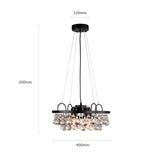 Retro Crystal Chandelier Iron Pendant Light 4-Lights